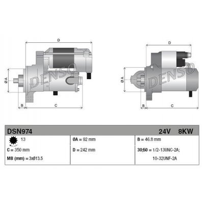 Denso DSN974 startér 4280001950