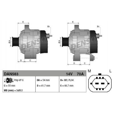 Denso DAN583 alternátor 1012100951