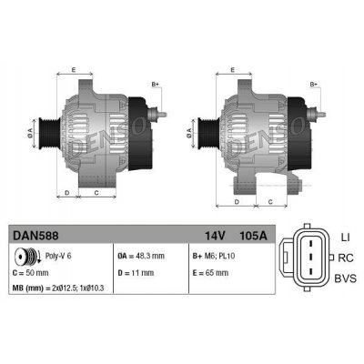 Denso DAN588 alternátor 1022118051