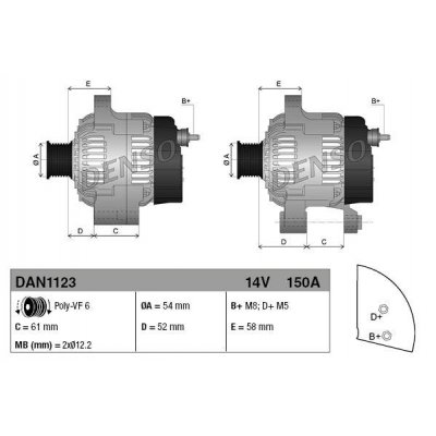 Denso DAN1123 alternátor 1042101200