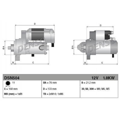 Denso DSN504 startér Y63193001