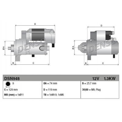 Denso DSN948 startér 4280004560