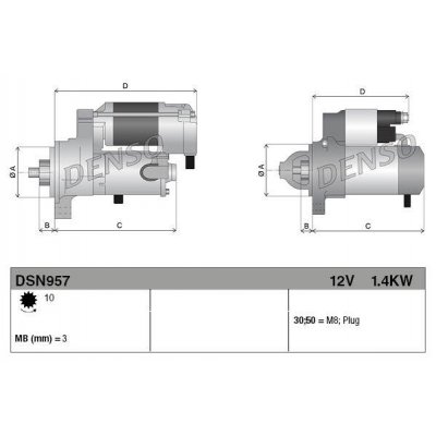 Denso DSN957 startér 09A911023